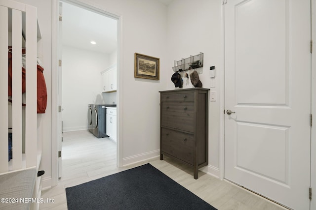 hall featuring light hardwood / wood-style flooring