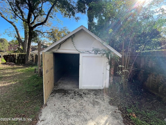 view of garage