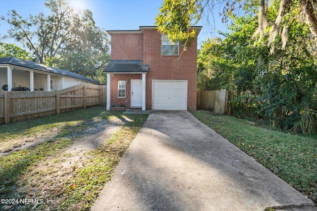 view of front facade with a garage