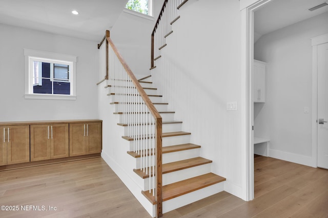 142 Ocean Blvd, Atlantic Beach, FL 32233 - stairway featuring wood finished floors and recessed lighting