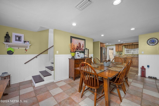 dining room with sink