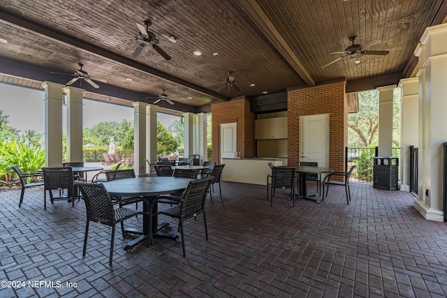 view of patio with ceiling fan