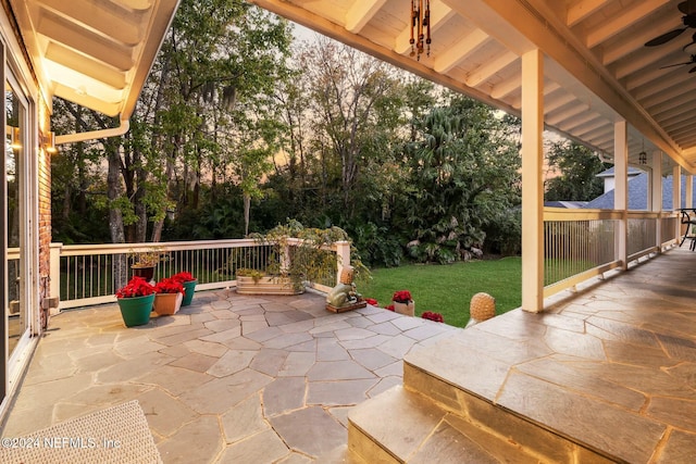 1124 Oriental Gardens Rd, Jacksonville, FL 32207 - view of patio / terrace with a ceiling fan