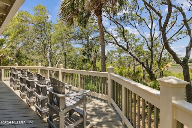 96197 Brady Point Rd, Fernandina Beach, FL 32034 - wooden terrace with view of scattered trees