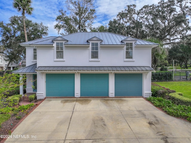 view of front of house with a garage