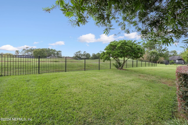 view of yard with a rural view