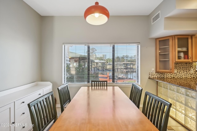 view of tiled dining space