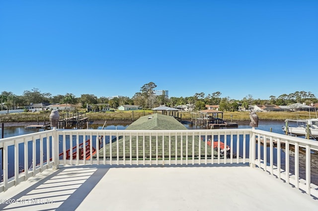 balcony with a water view