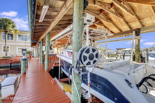 view of dock area