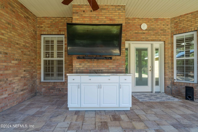 view of patio / terrace with ceiling fan