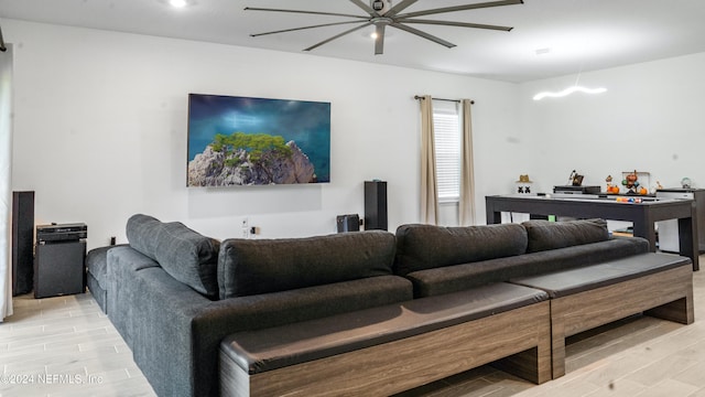 living room featuring light hardwood / wood-style flooring