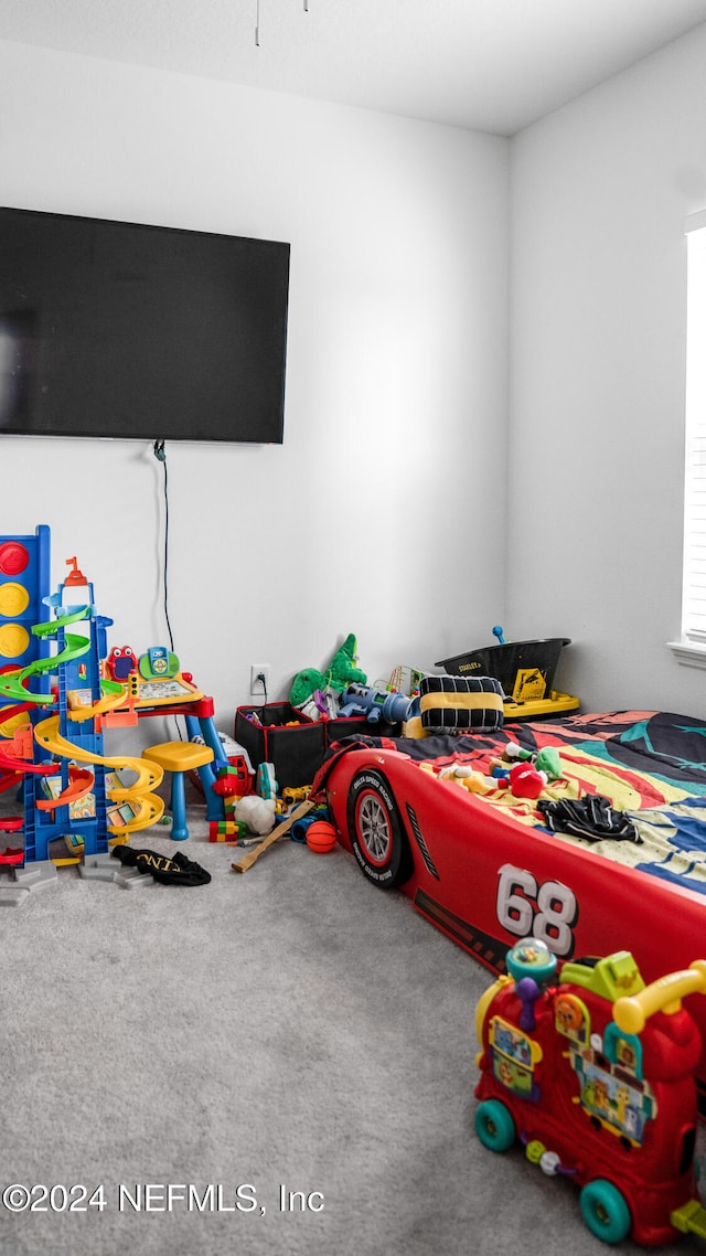 bedroom featuring carpet