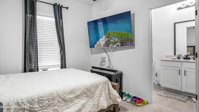 bedroom featuring light hardwood / wood-style flooring