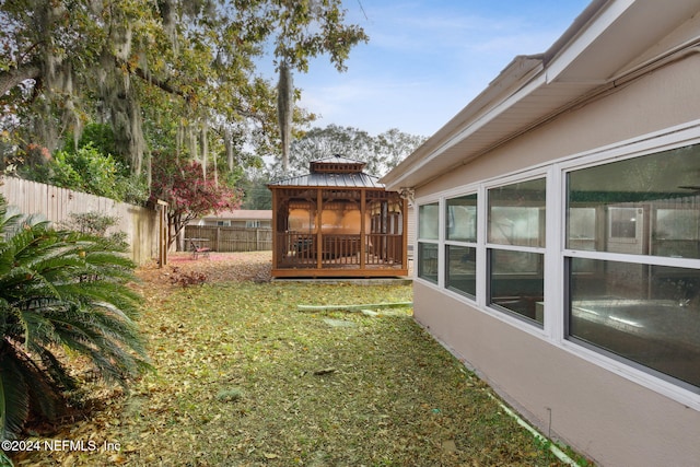 view of yard featuring a gazebo