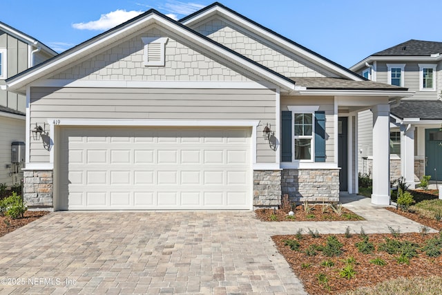 craftsman-style house with a garage