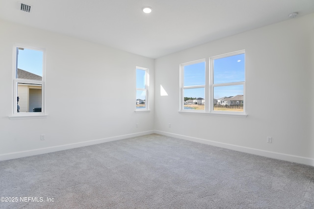 view of carpeted spare room