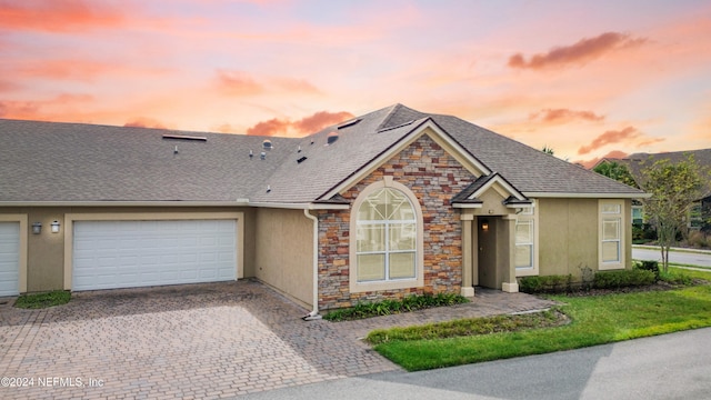 view of front of house featuring a garage