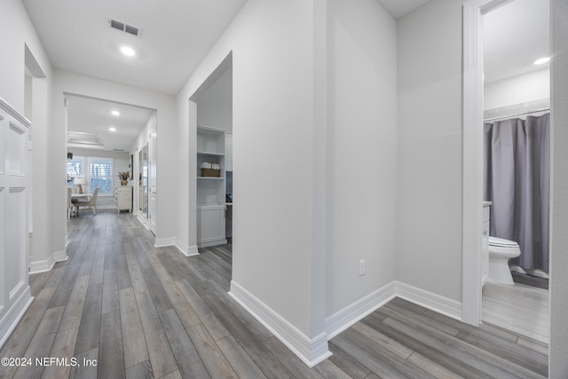 94 Hickory Pine Dr, Saint Augustine, FL 32092 - hallway with wood finished floors, baseboards, and recessed lighting