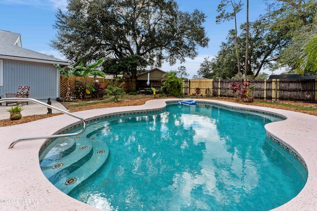 view of pool featuring a patio