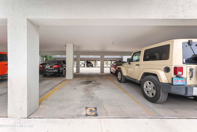 view of garage