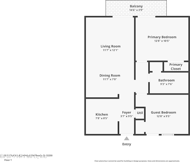 410 1st St S Unit C, Jacksonville Beach, FL 32250 - home floor plan
