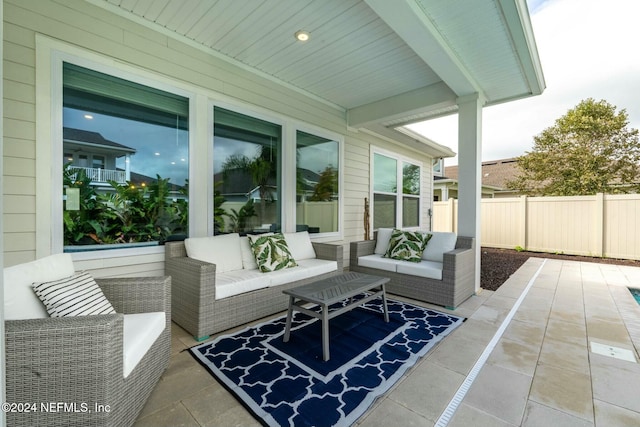 view of patio with outdoor lounge area