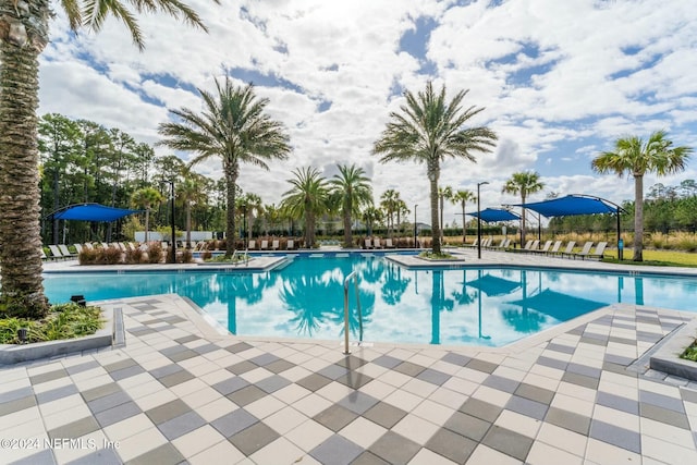 view of pool with a patio