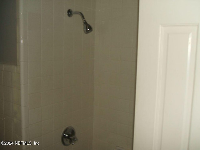 interior details with tiled shower / bath