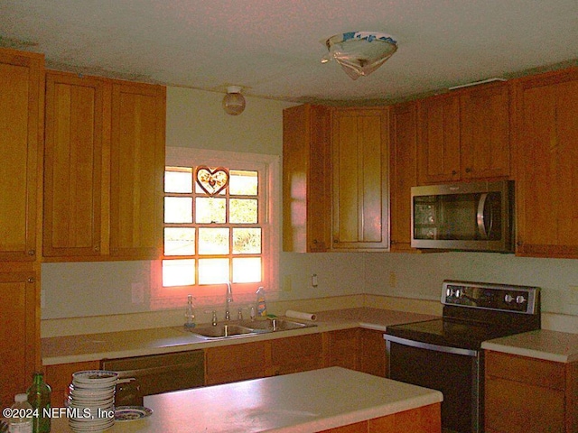 kitchen with range with electric stovetop and sink