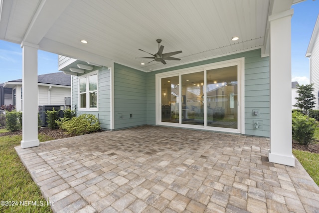 view of patio / terrace with ceiling fan