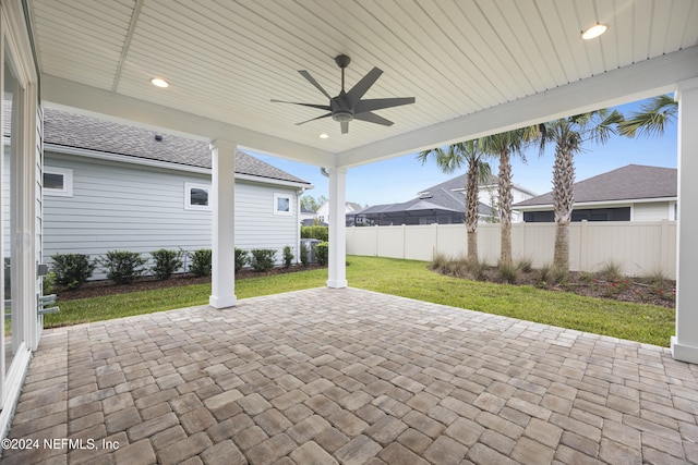 view of patio / terrace with ceiling fan