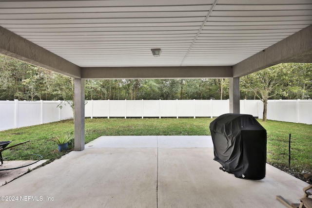 view of patio / terrace featuring a grill