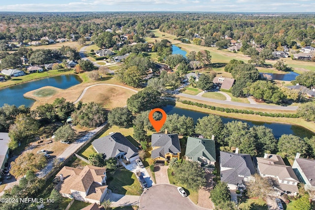 3370 Turkey Creek Dr, Green Cove Springs, FL 32043 - aerial overview of property's location featuring nearby suburban area, a large body of water, and a forest