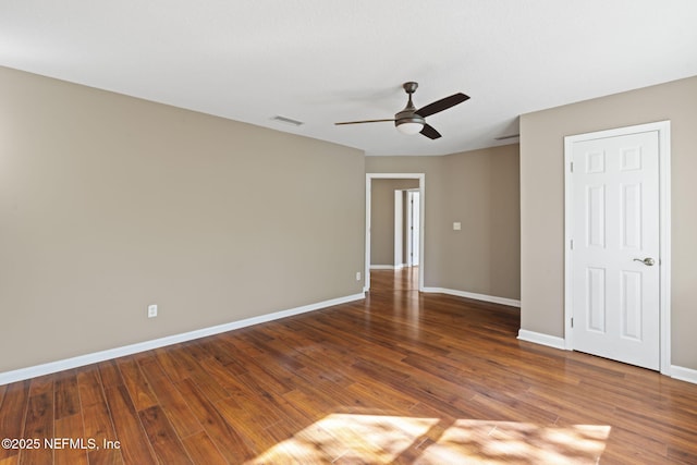 interior space featuring ceiling fan and wood-type flooring