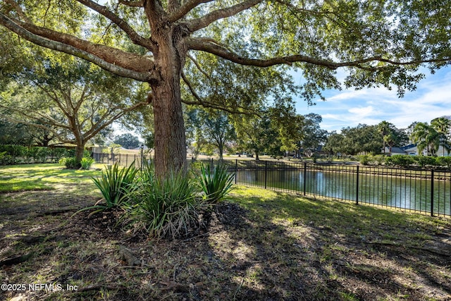 view of yard featuring a water view