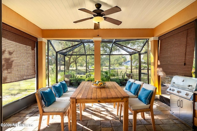 3370 Turkey Creek Dr, Green Cove Springs, FL 32043 - sunroom / solarium featuring a ceiling fan and plenty of natural light