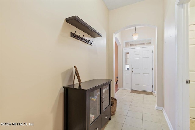 view of tiled foyer