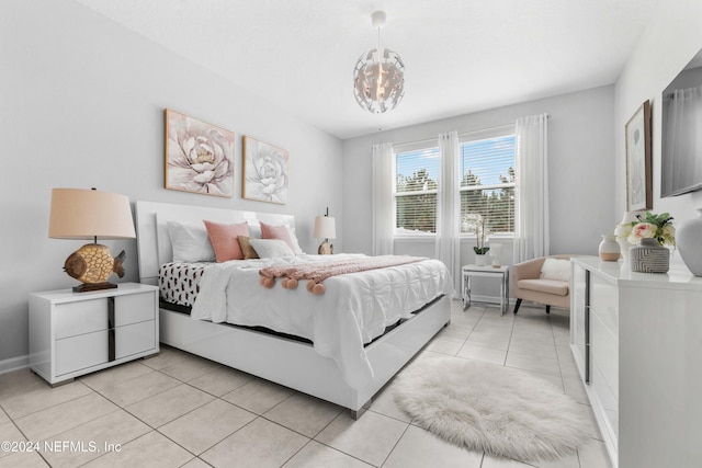 view of tiled bedroom