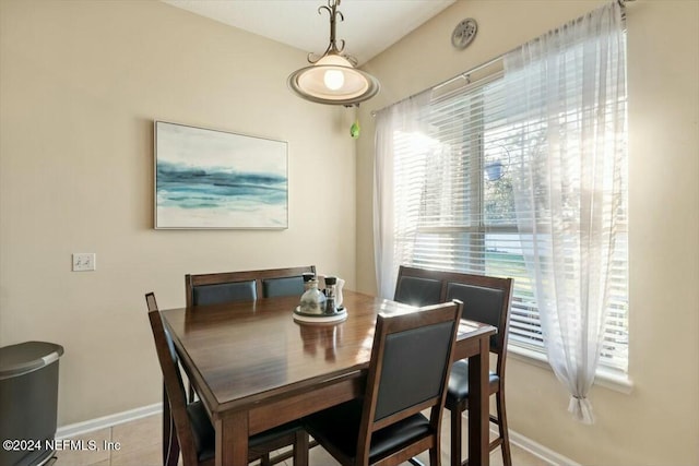 view of tiled dining room