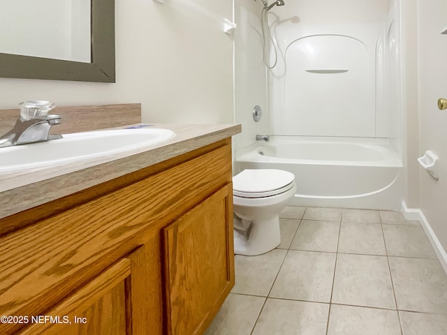 1421 Woodland View Dr, Fleming Island, FL 32003 - full bathroom with shower / bathtub combination, toilet, tile patterned flooring, and vanity