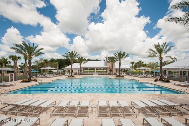 view of pool with a patio