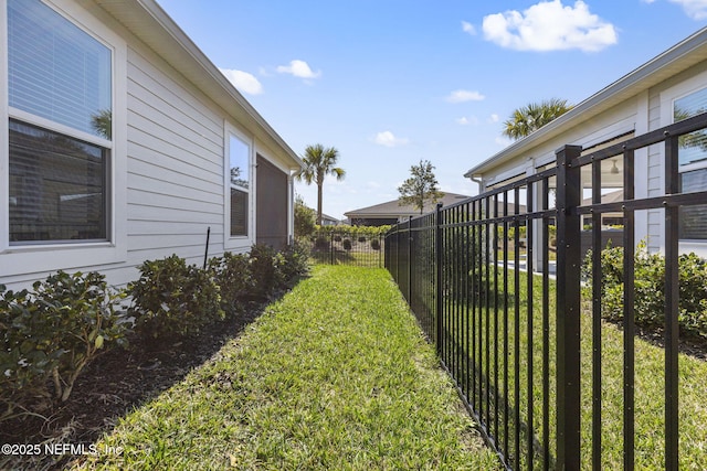 view of yard with fence