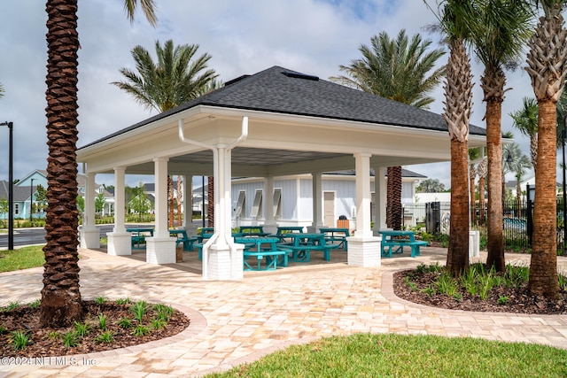 view of patio / terrace featuring a gazebo