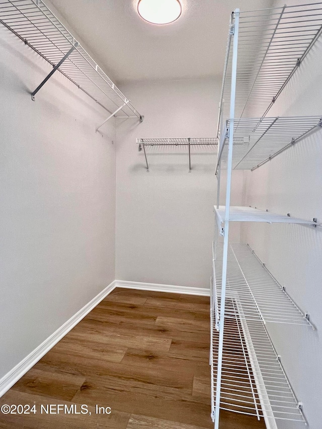 spacious closet featuring hardwood / wood-style flooring