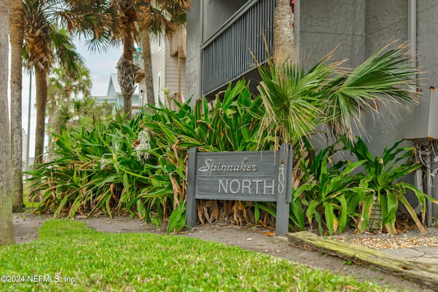 view of community sign