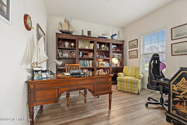 office featuring light wood-style flooring