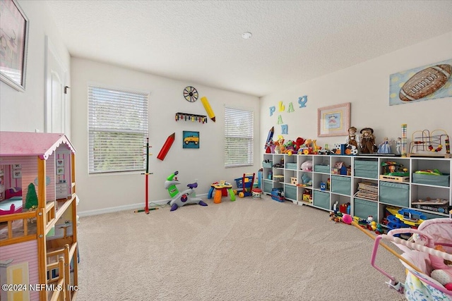20 Sadie Ct, Saint Augustine, FL 32095 - recreation room with carpet, a textured ceiling, and baseboards