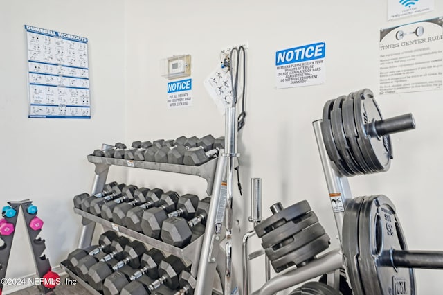 view of workout area