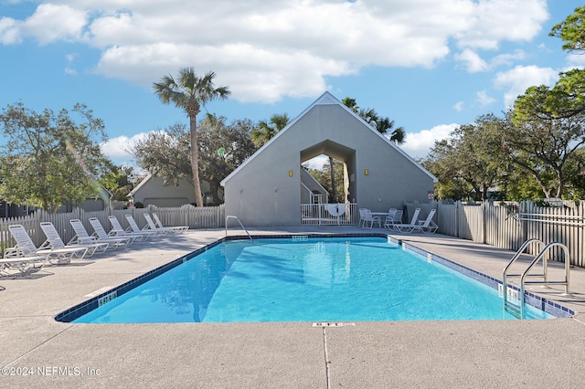 view of pool with a patio area