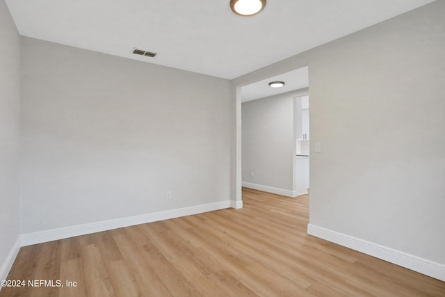 empty room featuring light wood-type flooring